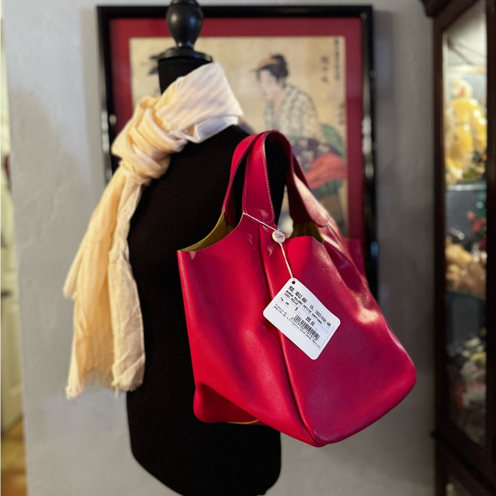 NWT Cruciani Pink Leather Tote Bag